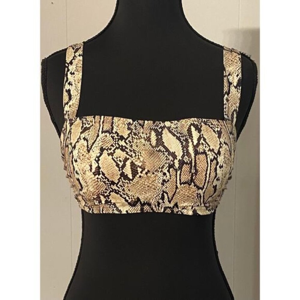 Shade & Shore Snake Print Underwire Bikini Top 34C